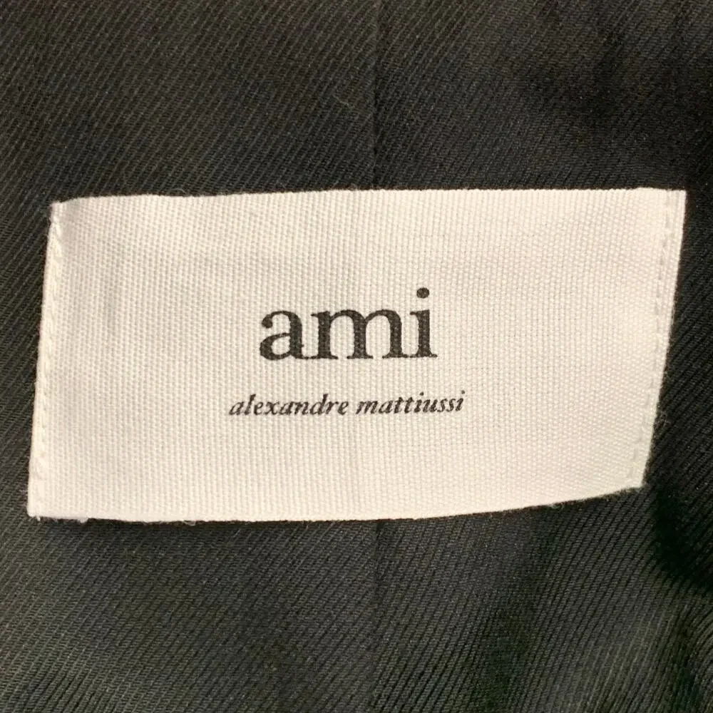 AMI by ALEXANDRE MATTIUSSI Size 36 Fuchsia Pink Black Wool Peak Lapel Suit